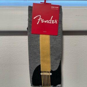 Fender Guitar Crew Socks NEW 7-12 One Size Limited Edition Authentic Mens Grey